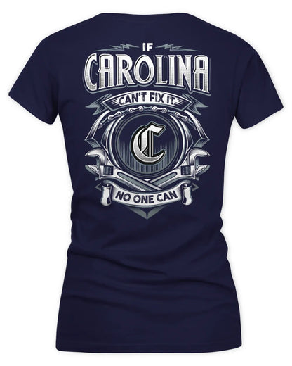 CAROLINA AP81-K4-626 - Personalized Ahmed Quote Apparel “If Ahmed Can't Fix It, No One Can” - Women's V-Neck T-Shirt - Navy