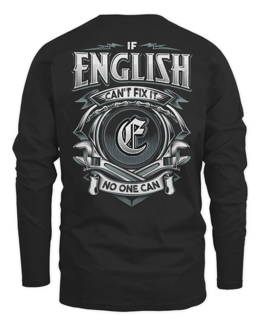 ENGLISH AP81-K4-626 - Personalized Ahmed Quote Apparel “If Ahmed Can't Fix It, No One Can” - Men's Long Sleeved T-Shirt - Black