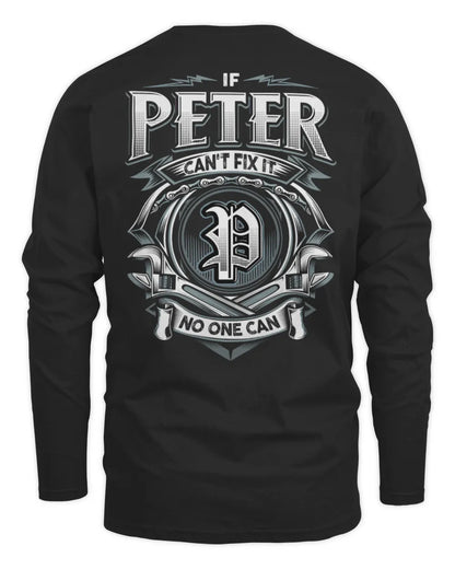 PETER AP81-K4-626 - Personalized Ahmed Quote Apparel “If Ahmed Can't Fix It, No One Can” - Men's Long Sleeved T-Shirt - Black