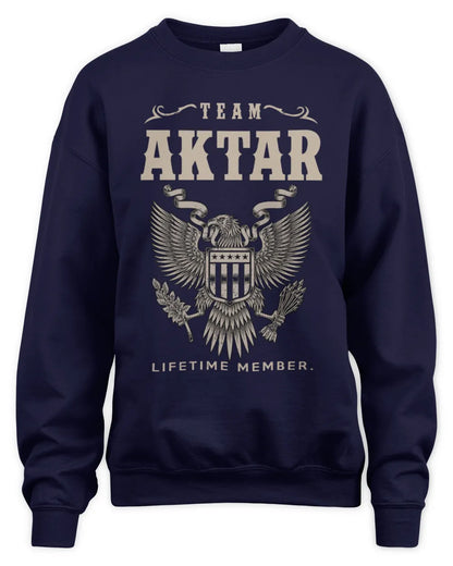 AKTAR TP06-K82 – Personalized Classic Style Apparel “Team NAME Lifetime Member” - Unisex Sweatshirt - Navy