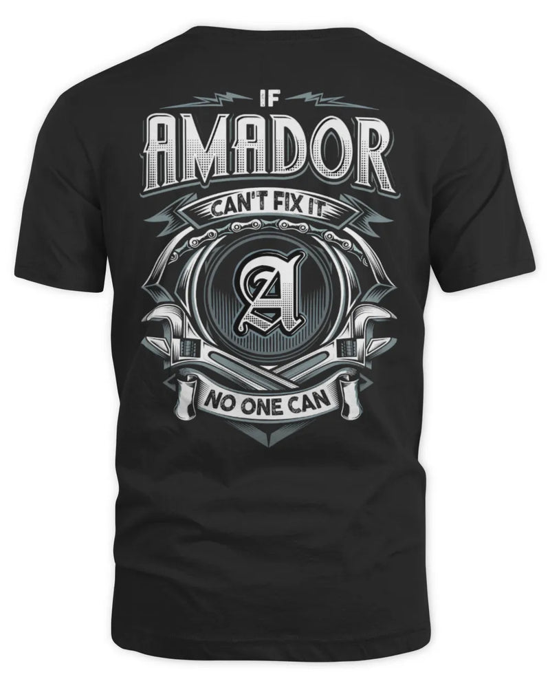 AMADOR AP81-K4-626 - Personalized Ahmed Quote Apparel “If Ahmed Can't Fix It, No One Can” - Unisex Standard T-Shirt - Black