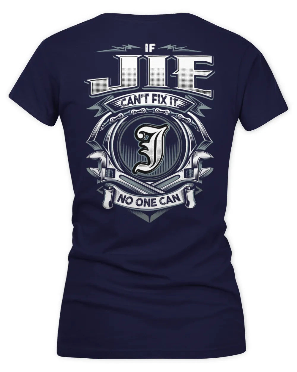 JIE AP81-K4-626 - Personalized Ahmed Quote Apparel “If Ahmed Can't Fix It, No One Can” - Women's V-Neck T-Shirt - Navy