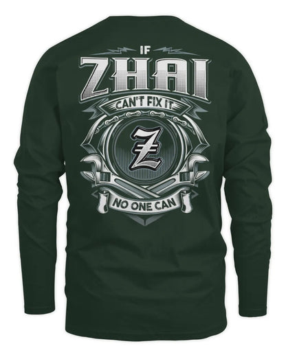 ZHAI AP81-K4-626 - Personalized Ahmed Quote Apparel “If Ahmed Can't Fix It, No One Can” - Men's Long Sleeved T-Shirt - Forest Green