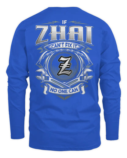 ZHAI AP81-K4-626 - Personalized Ahmed Quote Apparel “If Ahmed Can't Fix It, No One Can” - Men's Long Sleeved T-Shirt - Royal