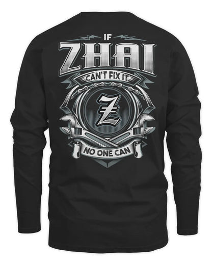 ZHAI AP81-K4-626 - Personalized Ahmed Quote Apparel “If Ahmed Can't Fix It, No One Can” - Men's Long Sleeved T-Shirt - Black