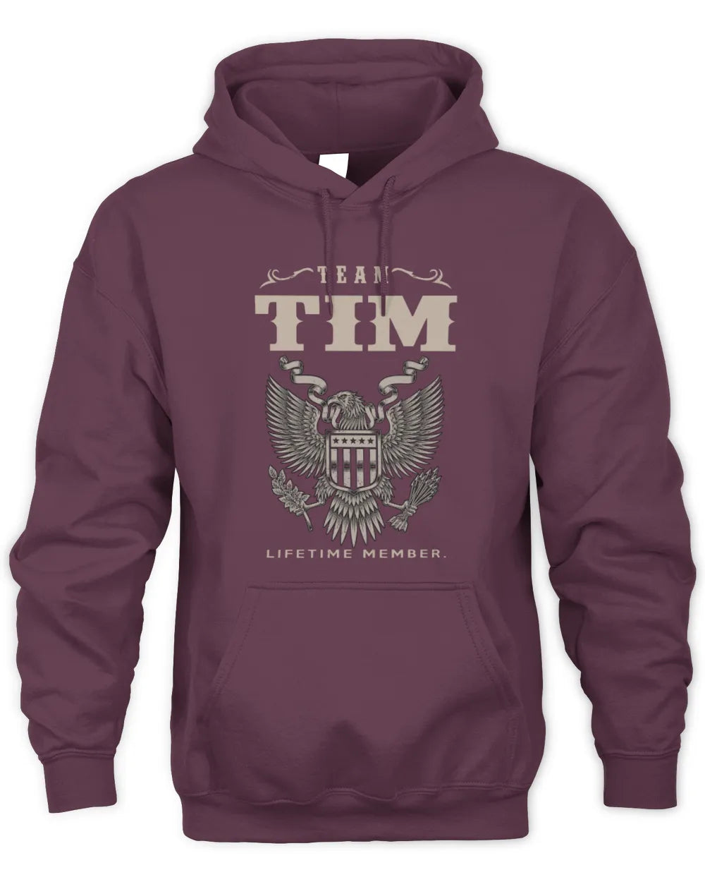 TIM TP06-K82 – Personalized Classic Style Apparel “Team NAME Lifetime Member” - Unisex Hoodie - Maroon
