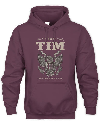 TIM TP06-K82 – Personalized Classic Style Apparel “Team NAME Lifetime Member” - Unisex Hoodie - Maroon