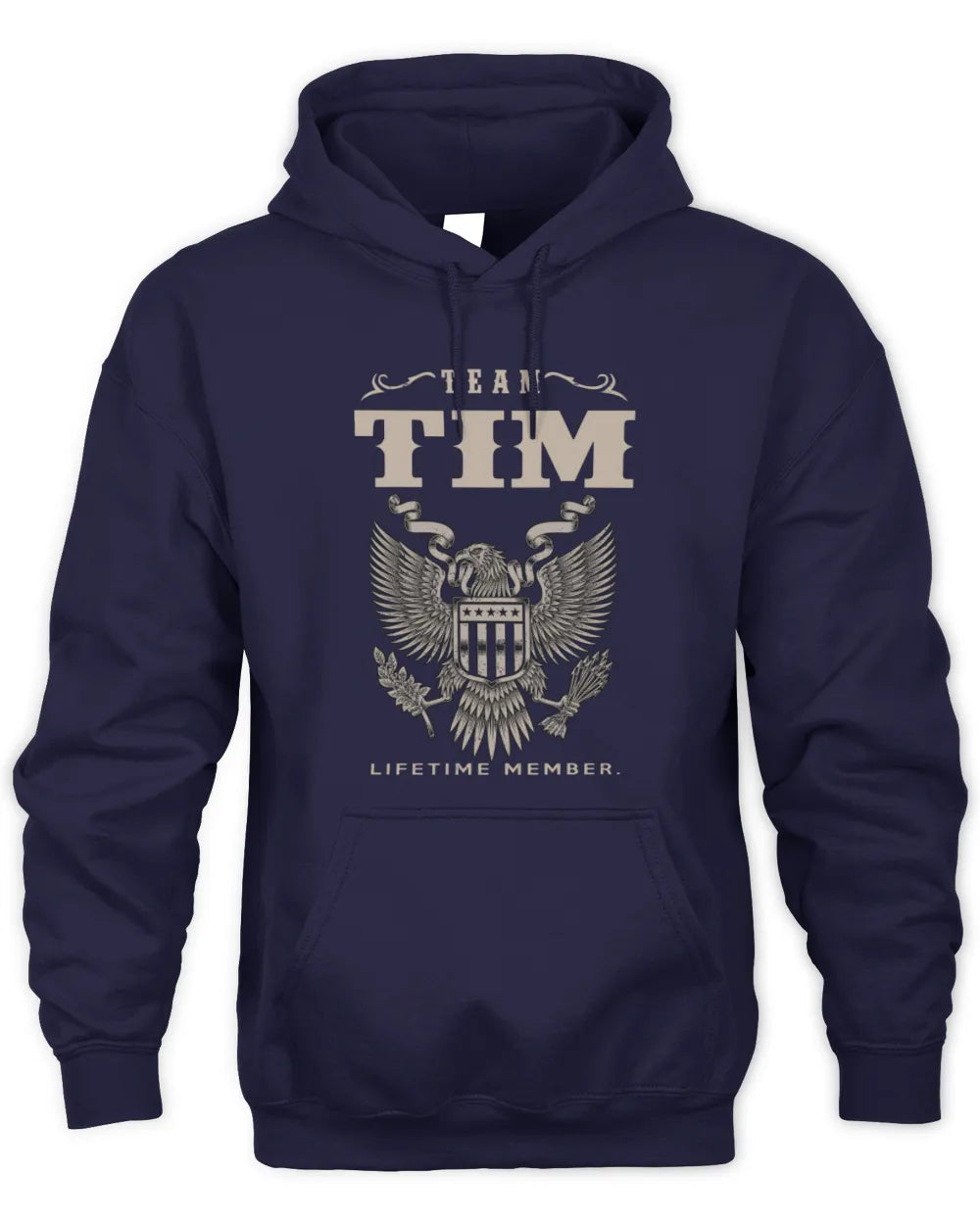TIM TP06-K82 – Personalized Classic Style Apparel “Team NAME Lifetime Member” - Unisex Hoodie - Navy