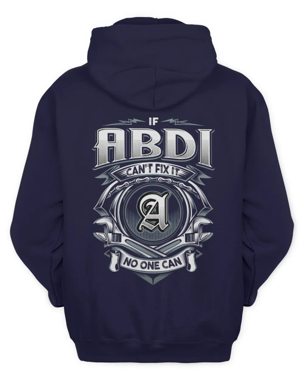 ABDI AP81-K4-626 - Personalized Ahmed Quote Apparel “If Ahmed Can't Fix It, No One Can” - Unisex Hoodie - Navy