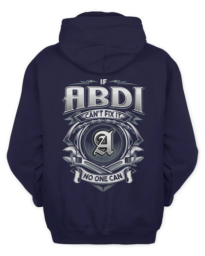 ABDI AP81-K4-626 - Personalized Ahmed Quote Apparel “If Ahmed Can't Fix It, No One Can” - Unisex Hoodie - Navy