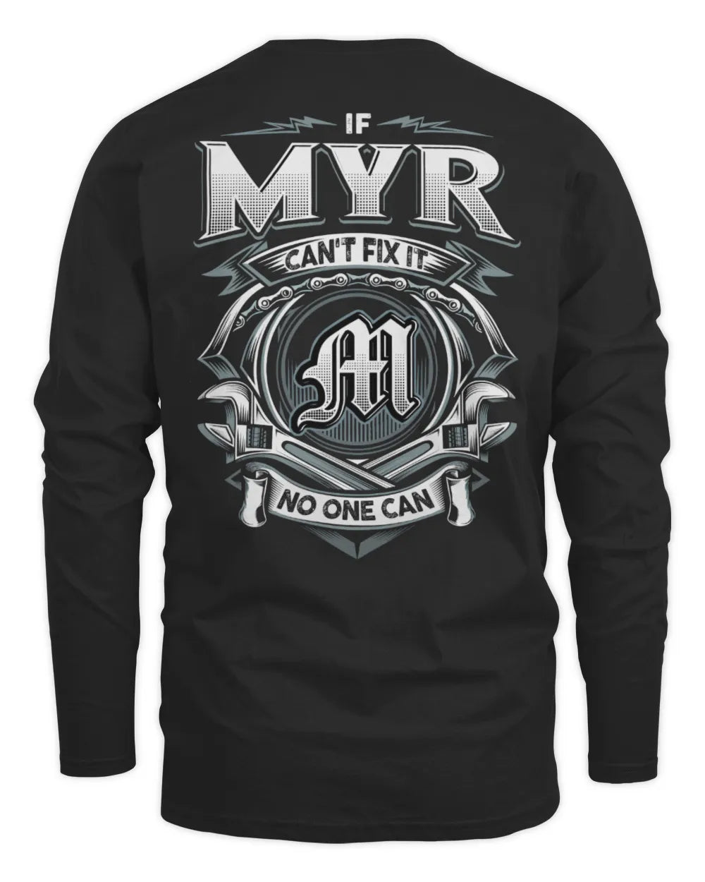 MYR AP81-K4-626 - Personalized Ahmed Quote Apparel “If Ahmed Can't Fix It, No One Can” - Men's Long Sleeved T-Shirt - Black