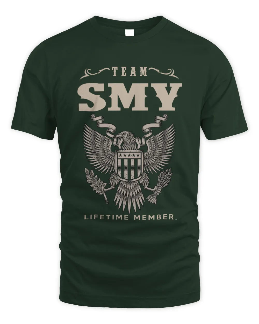 SMY TP06-K82 – Personalized Classic Style Apparel “Team NAME Lifetime Member” - Unisex Standard T-Shirt - Forest Green