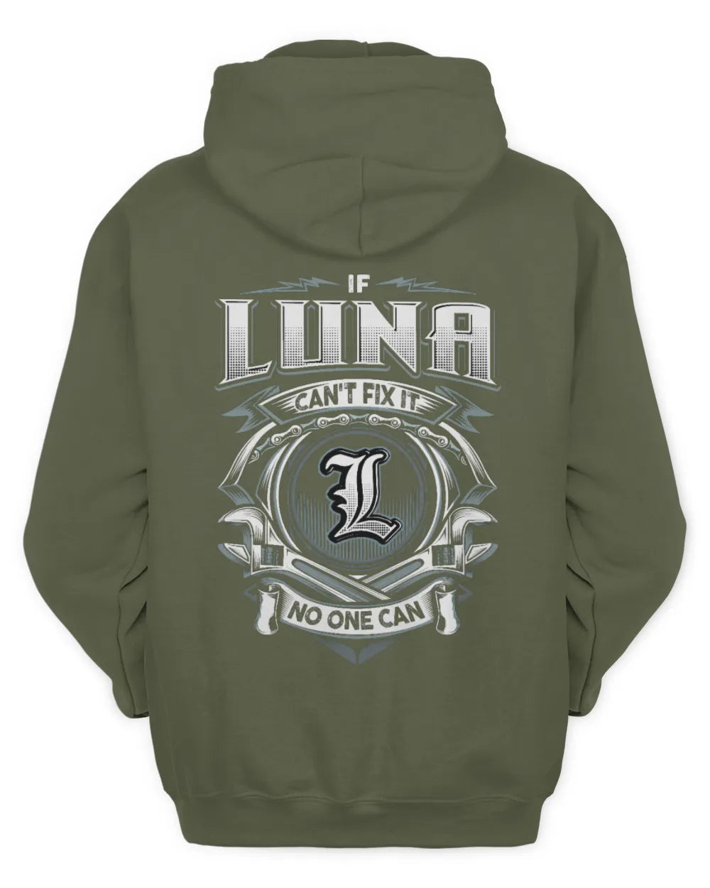 LUNA AP81-K4-626 - Personalized Ahmed Quote Apparel “If Ahmed Can't Fix It, No One Can” - Unisex Hoodie - Military Green