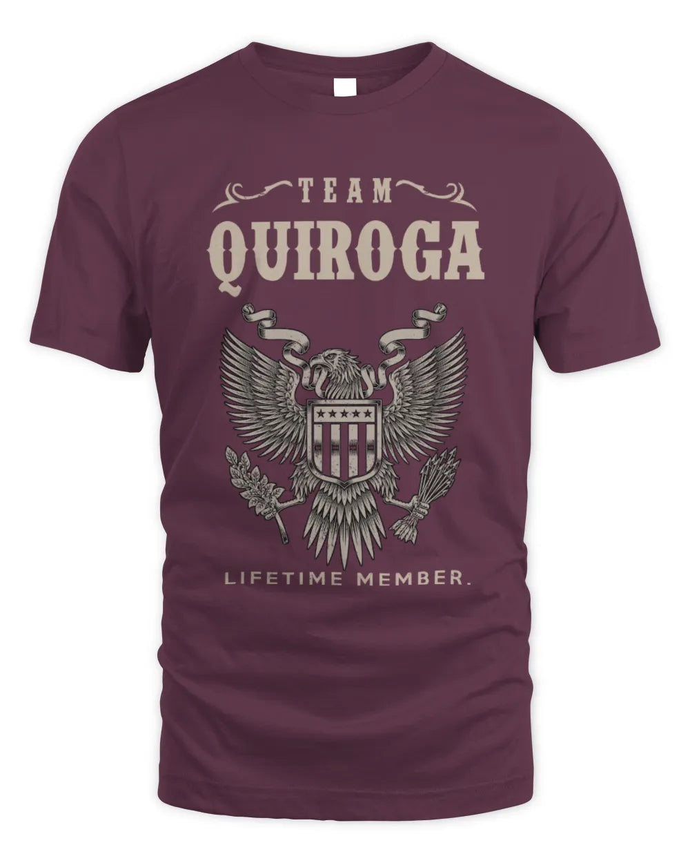 QUIROGA TP06-K82 – Personalized Classic Style Apparel “Team NAME Lifetime Member” - Unisex Standard T-Shirt - Maroon