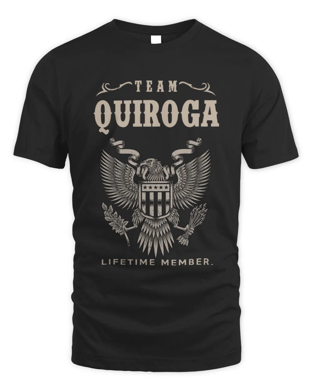 QUIROGA TP06-K82 – Personalized Classic Style Apparel “Team NAME Lifetime Member” - Unisex Standard T-Shirt - Black