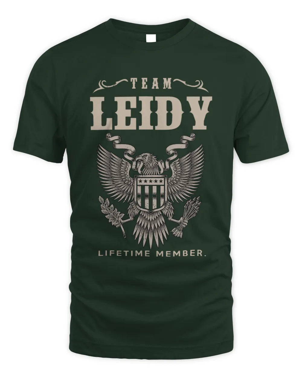 LEIDY TP06-K82 – Personalized Classic Style Apparel “Team NAME Lifetime Member” - Unisex Standard T-Shirt - Forest Green