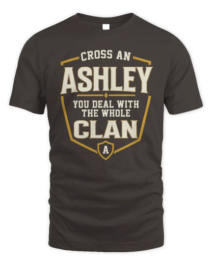 ASHLEY NT1-K008 Cross A/An NAME, You Deal With the Whole Clan | Personalized Vintage T-Shirt - Unisex Standard T-Shirt - Dark Chocolate
