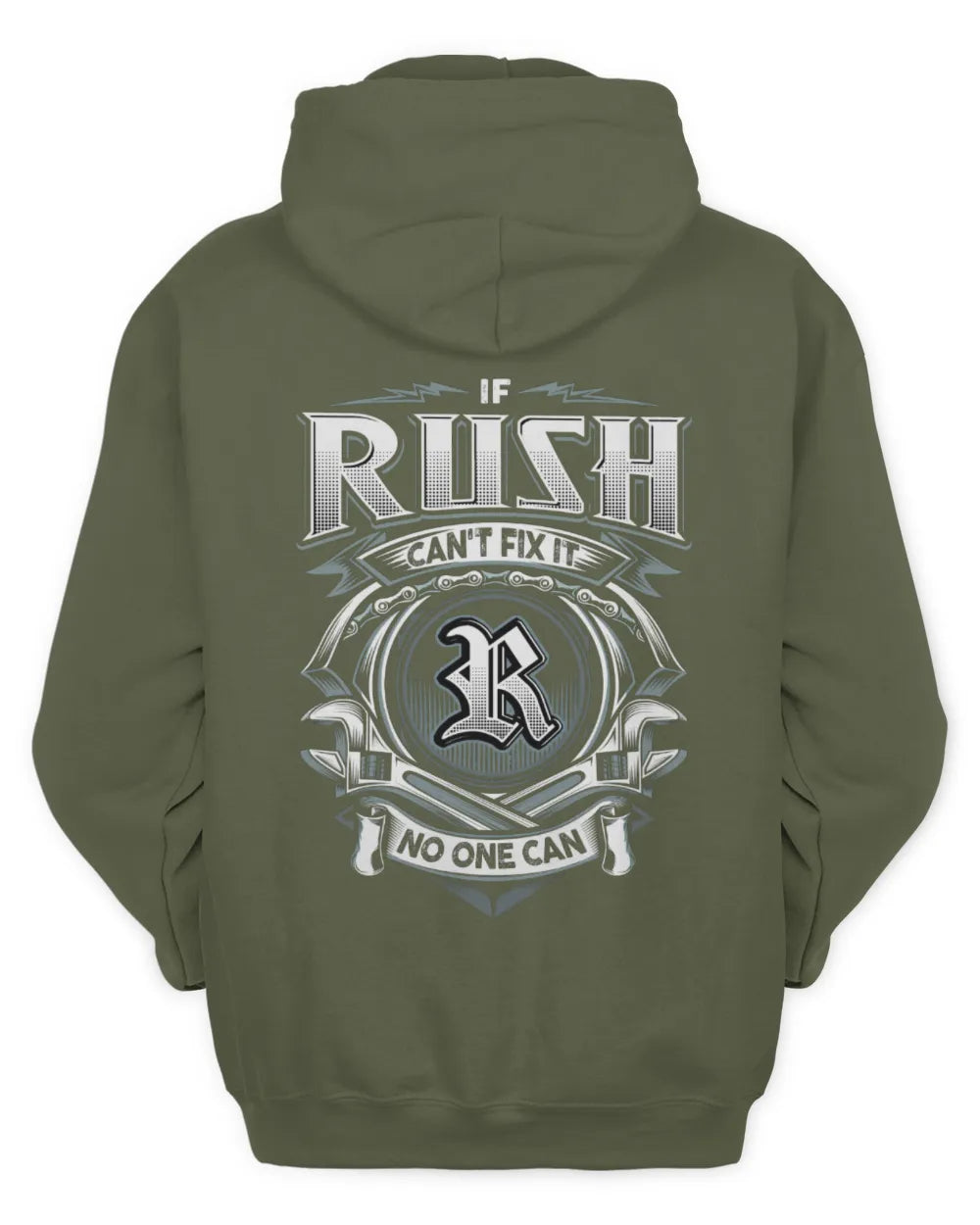 RUSH AP81-K4-626 - Personalized Ahmed Quote Apparel “If Ahmed Can't Fix It, No One Can” - Unisex Hoodie - Military Green