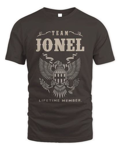 JONEL TP06-K82 – Personalized Classic Style Apparel “Team NAME Lifetime Member” - Unisex Standard T-Shirt - Dark Chocolate