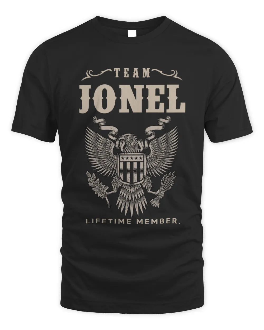 JONEL TP06-K82 – Personalized Classic Style Apparel “Team NAME Lifetime Member” - Unisex Standard T-Shirt - Black
