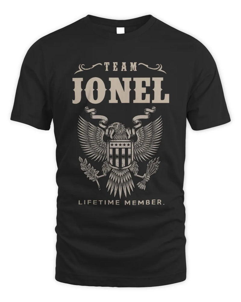 JONEL TP06-K82 – Personalized Classic Style Apparel “Team NAME Lifetime Member” - Unisex Standard T-Shirt - Black