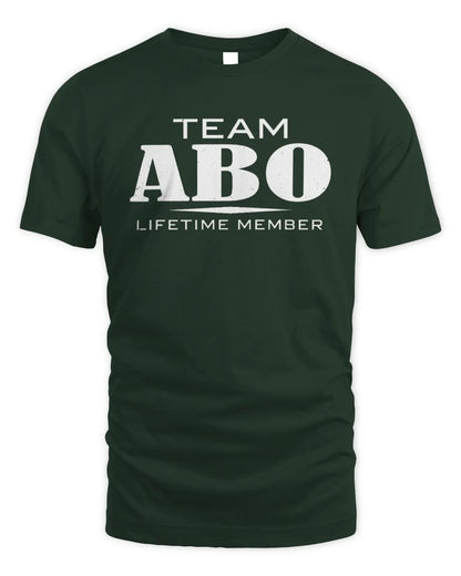 ABO BL62-K4-128 - Personalized “Team NAME Lifetime Member” - Unisex Standard T-Shirt - Forest Green