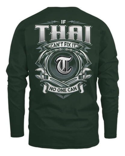 THAI AP81-K4-626 - Personalized Ahmed Quote Apparel “If Ahmed Can't Fix It, No One Can” - Men's Long Sleeved T-Shirt - Forest Green