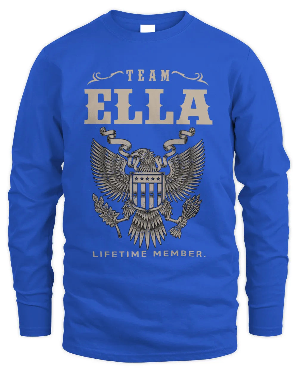 ELLA TP06-K82 – Personalized Classic Style Apparel “Team NAME Lifetime Member” - Men's Long Sleeved T-Shirt - Royal