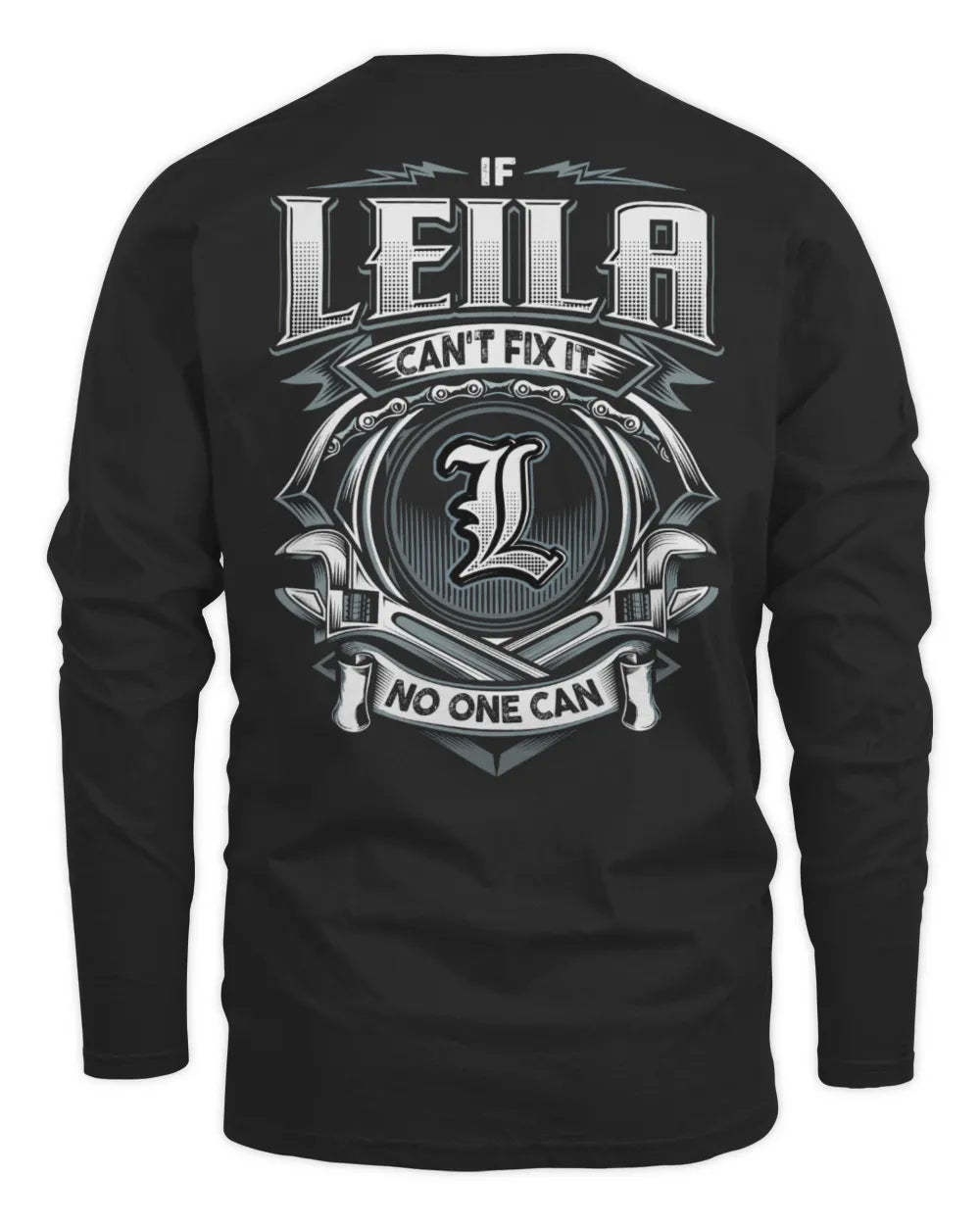 LEILA AP81-K4-626 - Personalized Ahmed Quote Apparel “If Ahmed Can't Fix It, No One Can” - Men's Long Sleeved T-Shirt - Black