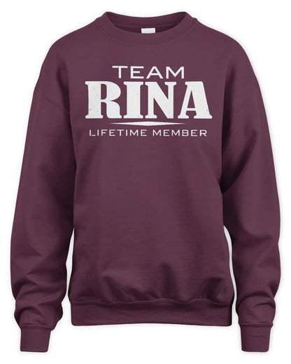 RINA BL62-K4-128 - Personalized “Team NAME Lifetime Member” - Unisex Sweatshirt - Maroon