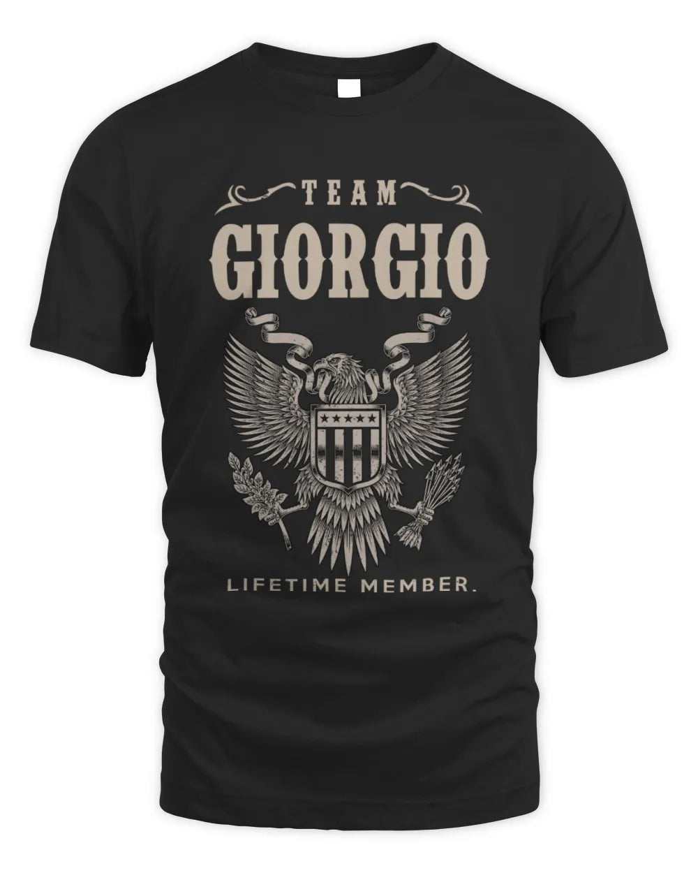 GIORGIO TP06-K82 – Personalized Classic Style Apparel “Team NAME Lifetime Member” - Unisex Standard T-Shirt - Black
