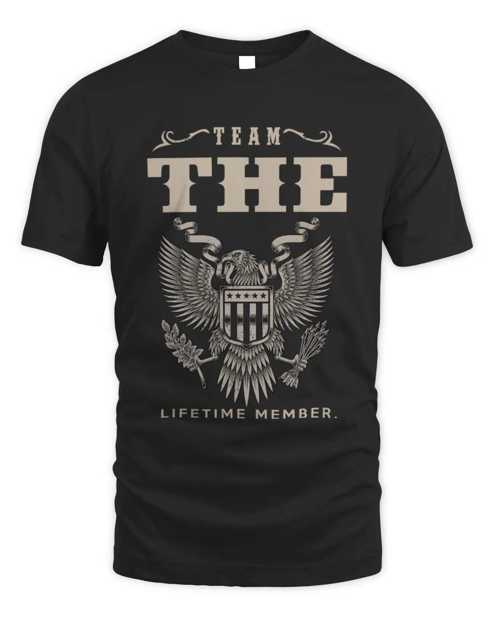 THE TP06-K82 – Personalized Classic Style Apparel “Team NAME Lifetime Member” - Unisex Standard T-Shirt - Black