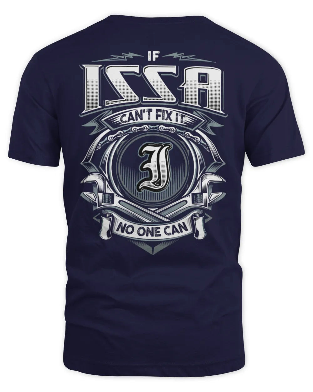 ISSA AP81-K4-626 - Personalized Ahmed Quote Apparel “If Ahmed Can't Fix It, No One Can” - Unisex Standard T-Shirt - Navy