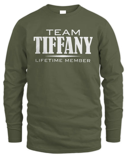 TIFFANY BL62-K4-128 - Personalized “Team NAME Lifetime Member” - Men's Long Sleeved T-Shirt - Military Green