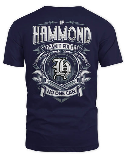 HAMMOND AP81-K4-626 - Personalized Ahmed Quote Apparel “If Ahmed Can't Fix It, No One Can” - Unisex Standard T-Shirt - Navy