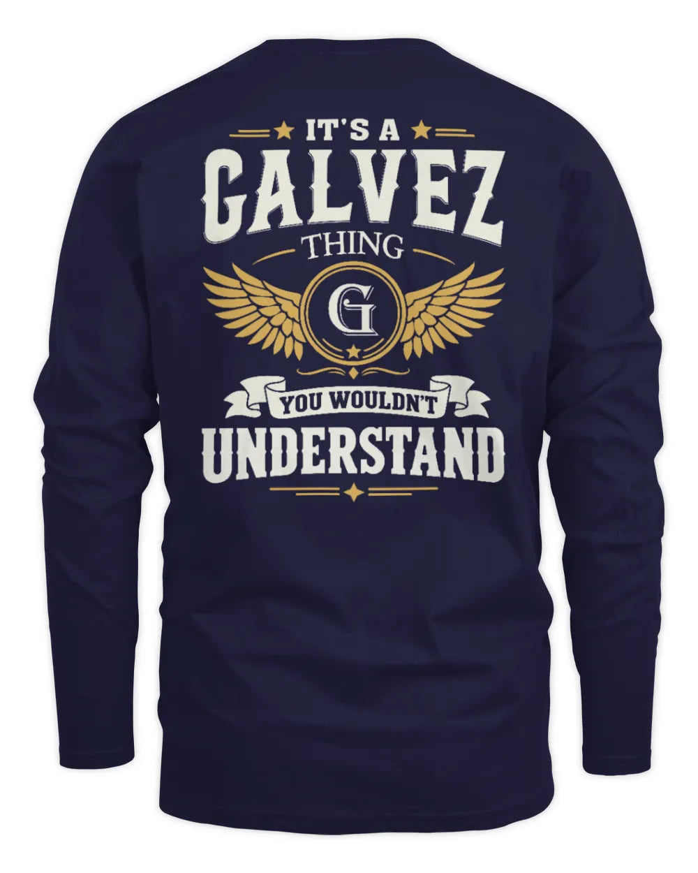 GALVEZ KT06-M008 It’s a [NAME] Thing – You Wouldn’t Understand | Personalized Vintage T-Shirt - Men's Long Sleeved T-Shirt - Navy
