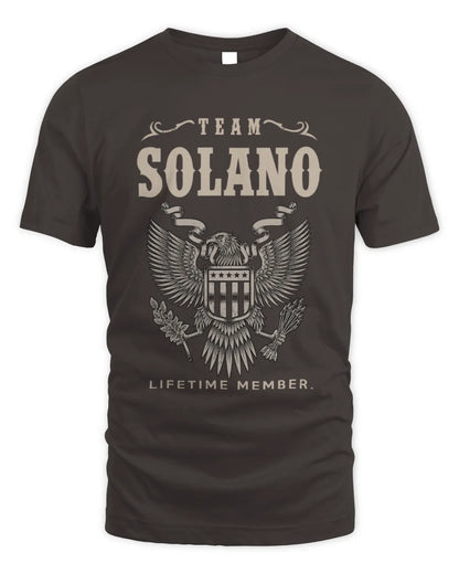 SOLANO TP06-K82 – Personalized Classic Style Apparel “Team NAME Lifetime Member” - Unisex Standard T-Shirt - Dark Chocolate
