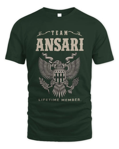 ANSARI TP06-K82 – Personalized Classic Style Apparel “Team NAME Lifetime Member” - Unisex Standard T-Shirt - Forest Green