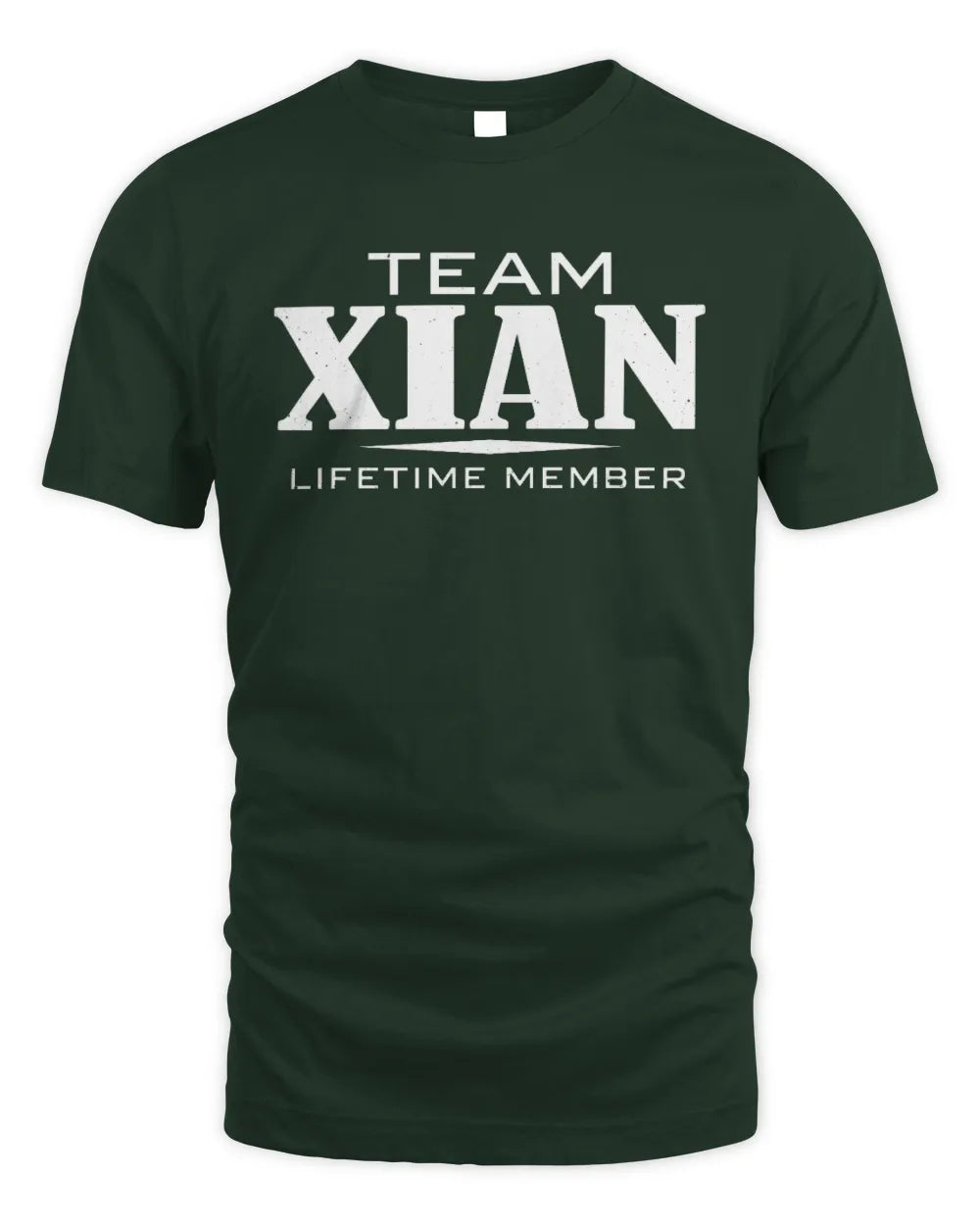 XIAN BL62-K4-128 - Personalized “Team NAME Lifetime Member” - Unisex Standard T-Shirt - Forest Green