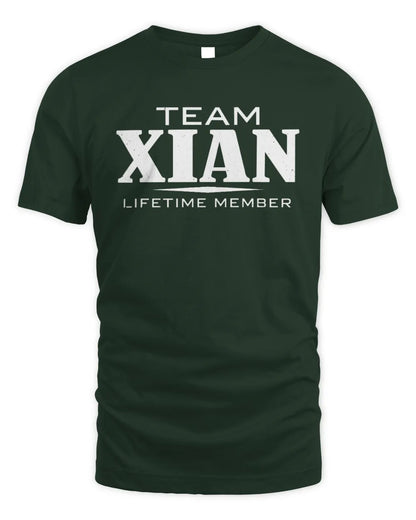 XIAN BL62-K4-128 - Personalized “Team NAME Lifetime Member” - Unisex Standard T-Shirt - Forest Green