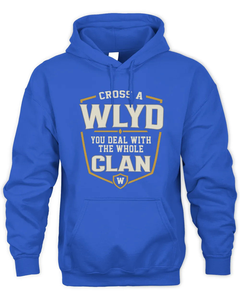 WLYD NT1-K008 Cross A/An NAME, You Deal With the Whole Clan | Personalized Vintage T-Shirt - Unisex Hoodie - Royal