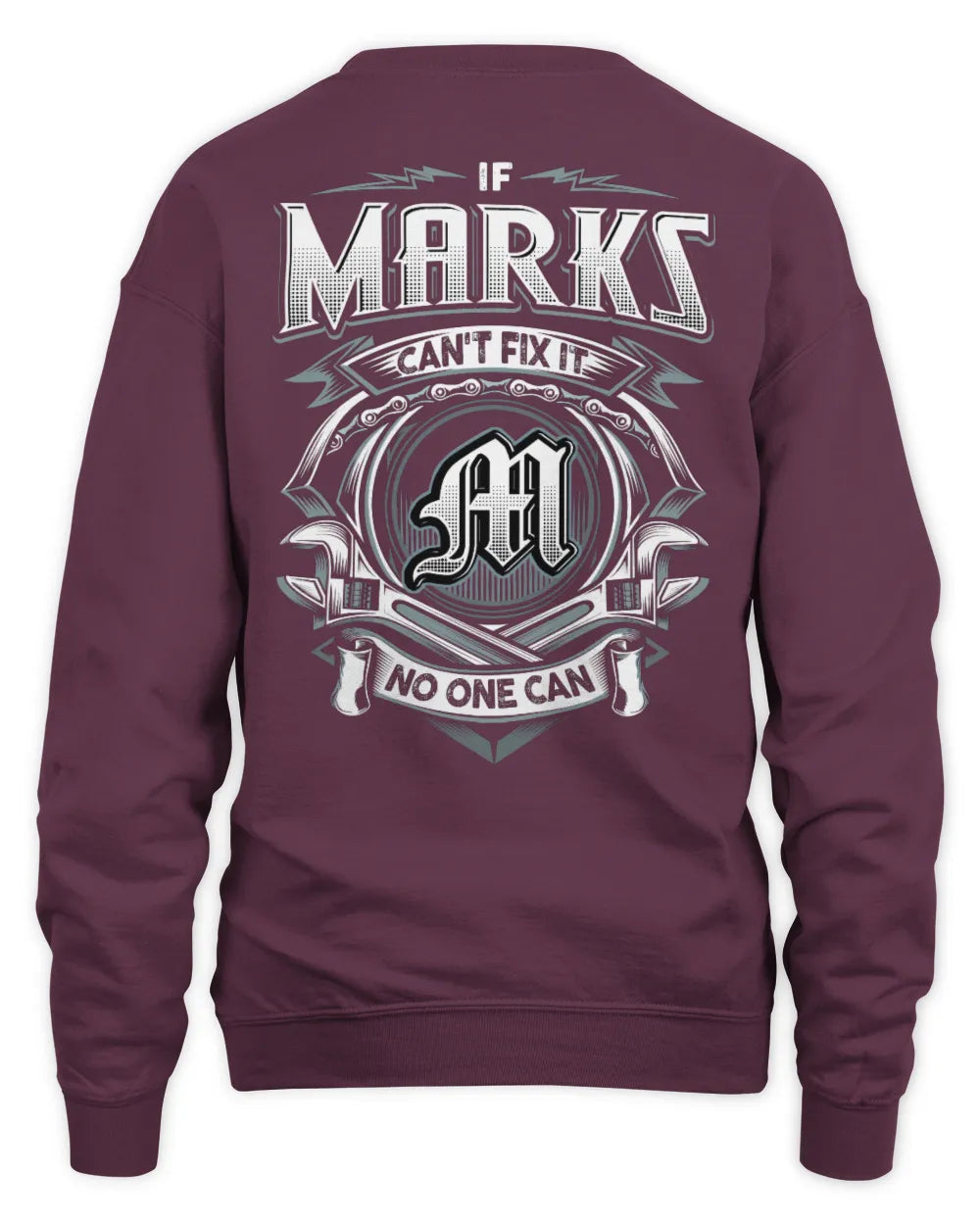 MARKS AP81-K4-626 - Personalized Ahmed Quote Apparel “If Ahmed Can't Fix It, No One Can” - Unisex Sweatshirt - Maroon