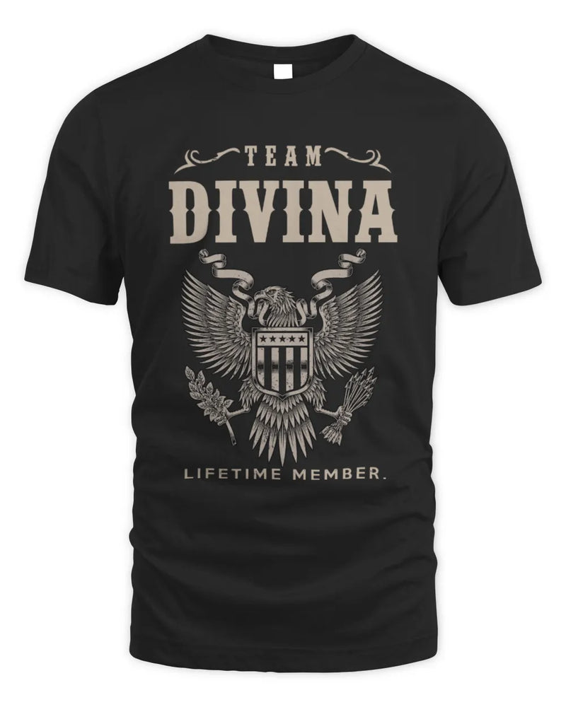 DIVINA TP06-K82 – Personalized Classic Style Apparel “Team NAME Lifetime Member” - Unisex Standard T-Shirt - Black