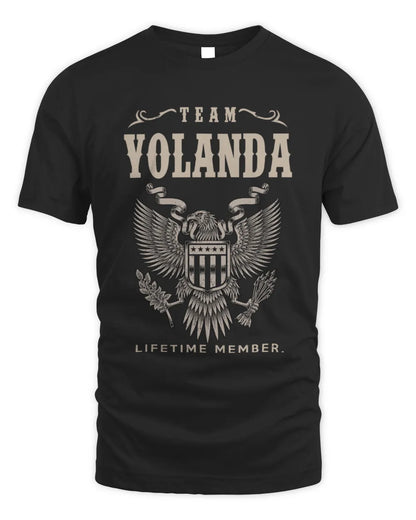 YOLANDA TP06-K82 – Personalized Classic Style Apparel “Team NAME Lifetime Member” - Unisex Standard T-Shirt - Black