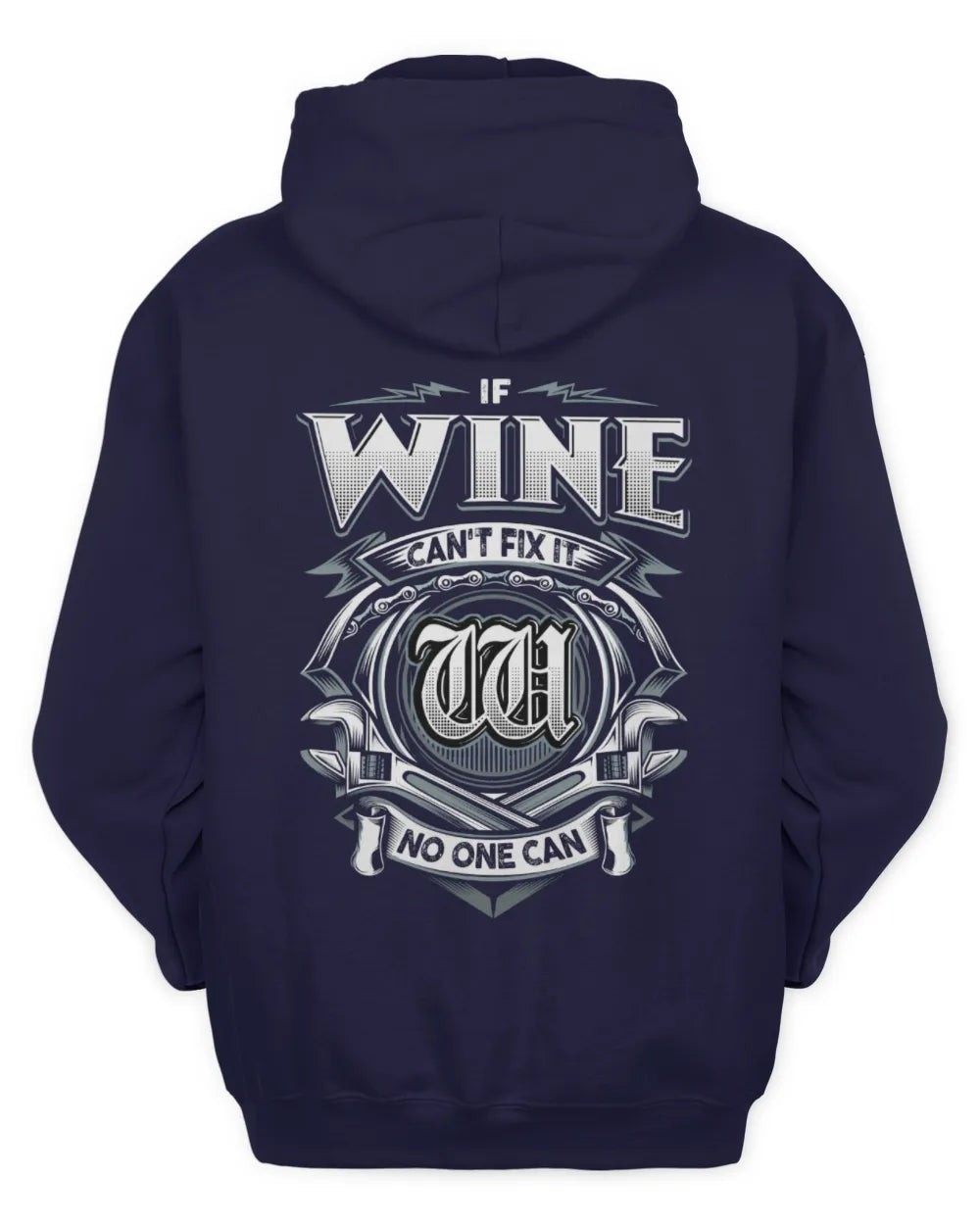WINE AP81-K4-626 - Personalized Ahmed Quote Apparel “If Ahmed Can't Fix It, No One Can” - Unisex Hoodie - Navy