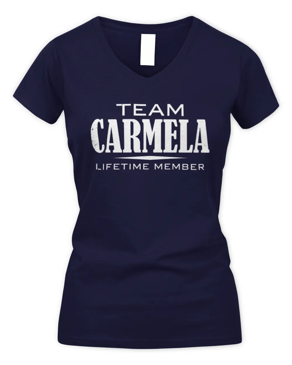 CARMELA BL62-K4-128 - Personalized “Team NAME Lifetime Member” - Women's V-Neck T-Shirt - Navy