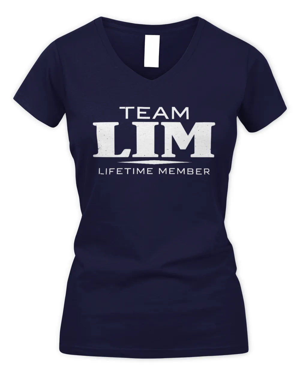 LIM BL62-K4-128 - Personalized “Team NAME Lifetime Member” - Women's V-Neck T-Shirt - Navy