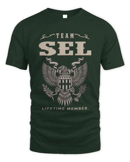 SEL TP06-K82 – Personalized Classic Style Apparel “Team NAME Lifetime Member” - Unisex Standard T-Shirt - Forest Green