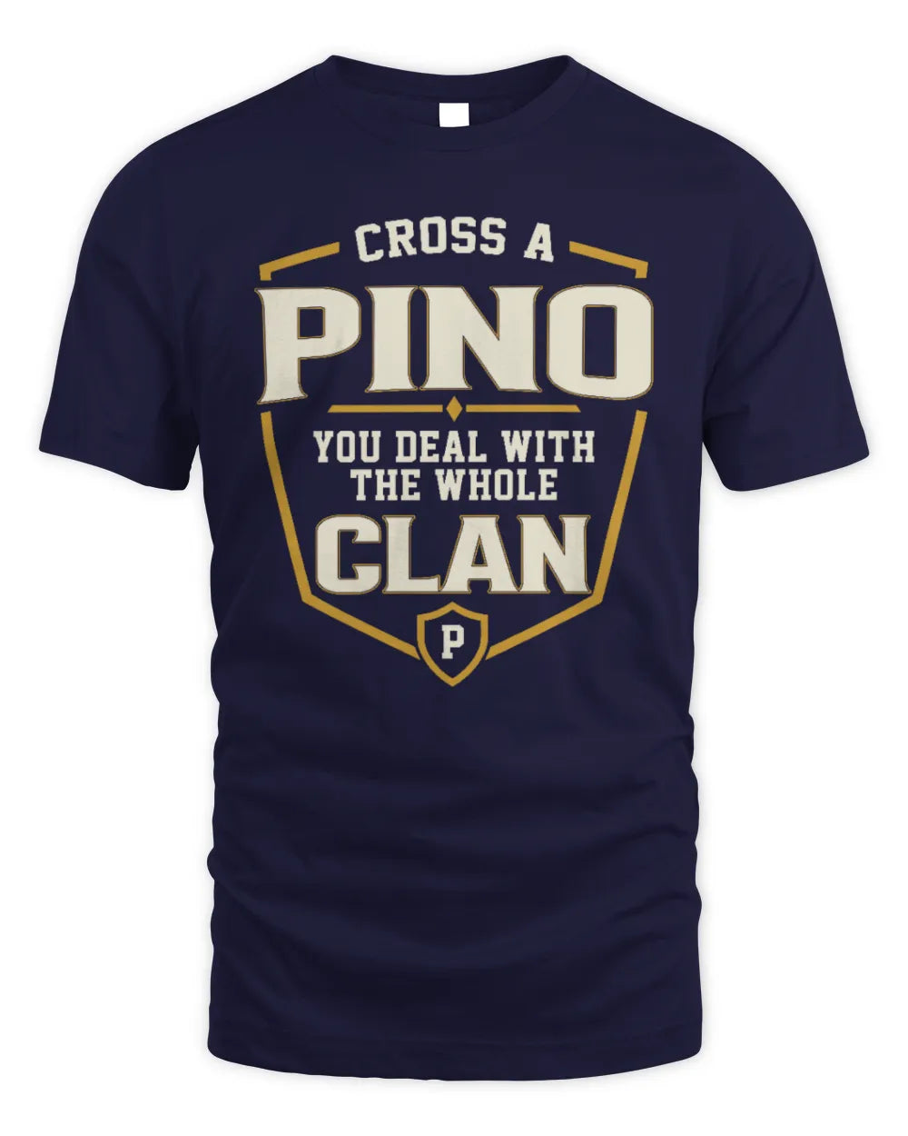 PINO NT1-K008 Cross A/An NAME, You Deal With the Whole Clan | Personalized Vintage T-Shirt - Unisex Standard T-Shirt - Navy