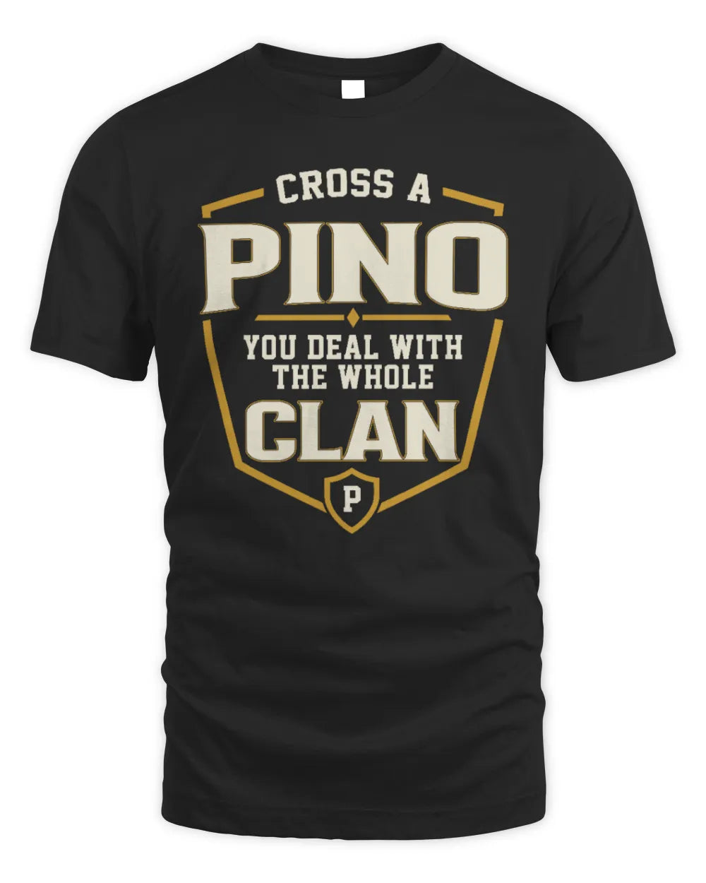 PINO NT1-K008 Cross A/An NAME, You Deal With the Whole Clan | Personalized Vintage T-Shirt - Unisex Standard T-Shirt - Black